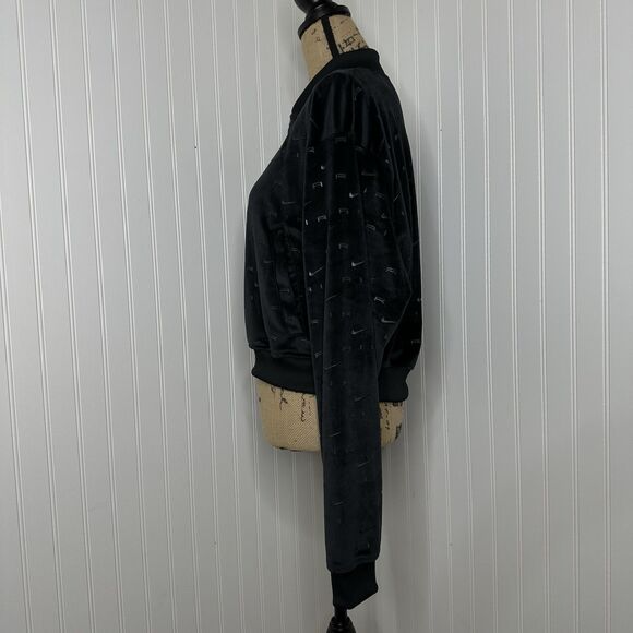 Nike Air Velour Jacket Sz L Black White Full Zip AOP DD5449 010 Sportswear NEW - Picture 3 of 15